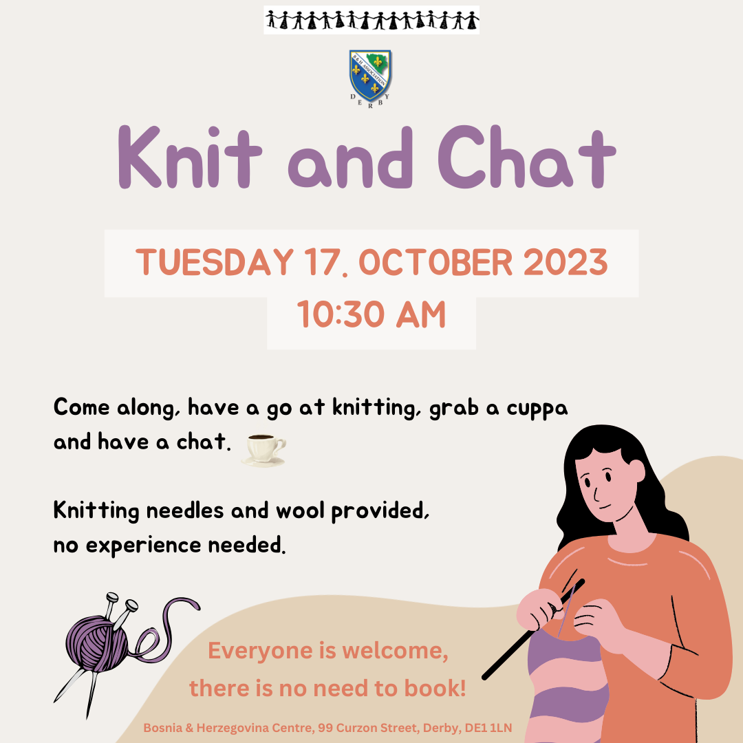 Knitting session, experience not needed.